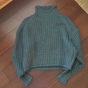 Teal turtleneck sweater